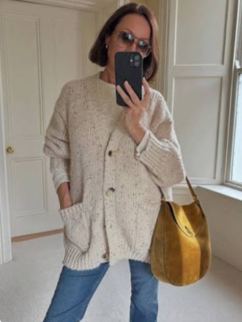 Zara Cream knit Cardigan in M-L